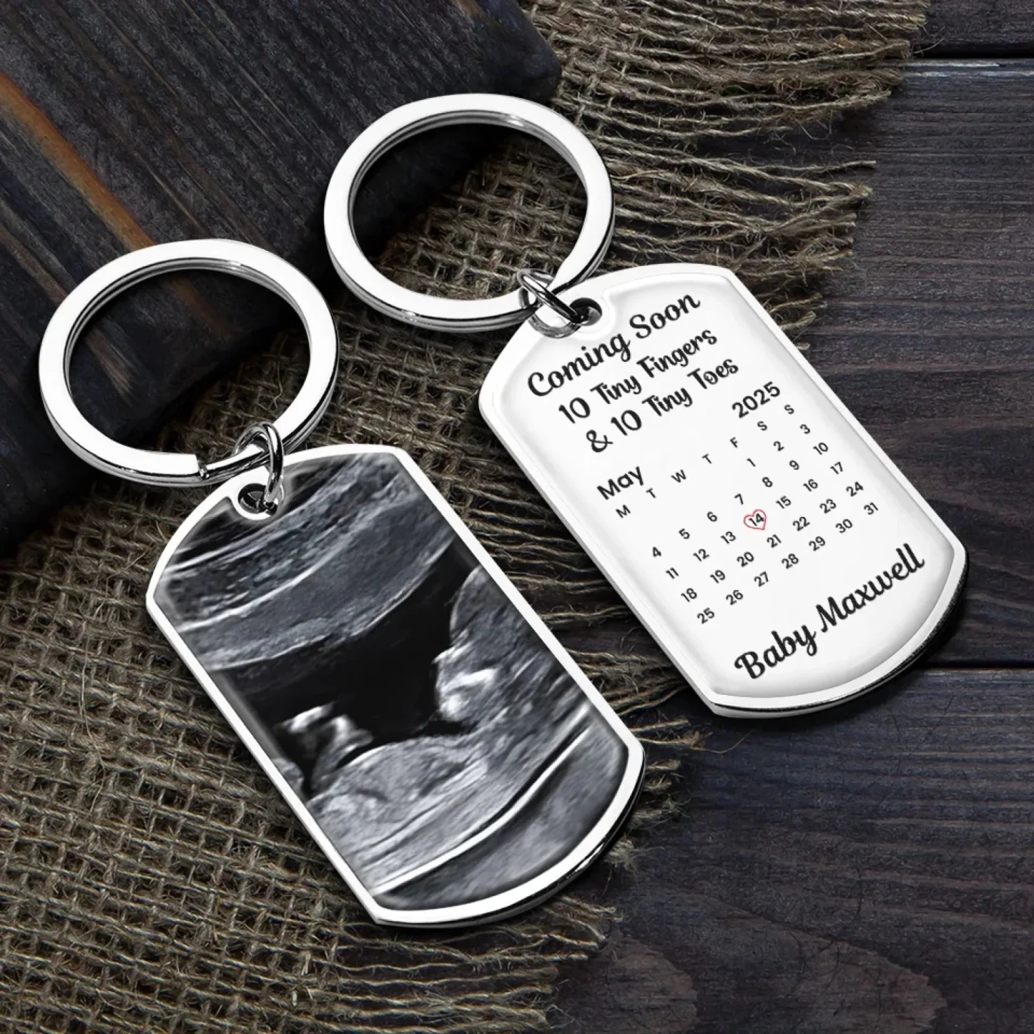 Custom Photo Waiting For The Sweetest Hello - Family Personalized Custom Keychain - Mother's Day, Baby Shower Gift, Gift For First Mom 4 Custom Photo Waiting For The Sweetest Hello - Family Personalized Custom Keychain - Mother's Day, Baby Shower Gift, Gift For First Mom - Image 4