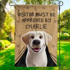 Standing Watch, Heart On Duty - Dog Personalized Custom Flag - Gift For Pet Owners, Pet Lovers