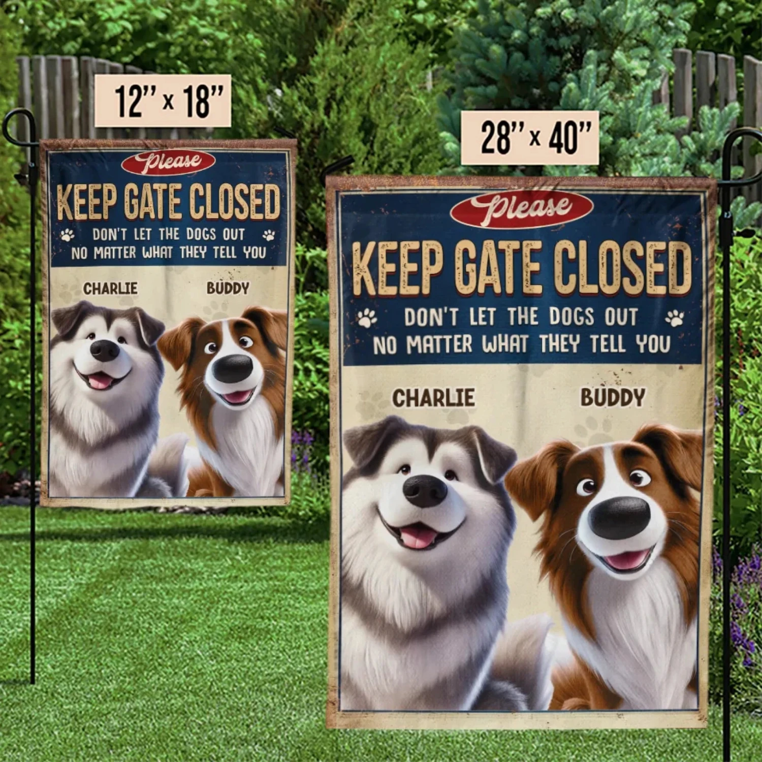 Closed Gates, Happy Tails - Dog Personalized Custom Flag - Gift For Pet Owners, Pet Lovers 3 Closed Gates, Happy Tails - Dog Personalized Custom Flag - Gift For Pet Owners, Pet Lovers - Image 3