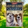 Closed Gates, Happy Tails - Dog Personalized Custom Flag - Gift For Pet Owners, Pet Lovers