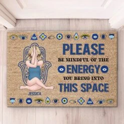 Yoga Is My Therapy - Yoga Personalized Custom Home Decor Decorative Mat - House Warming Gift For Yoga Lovers