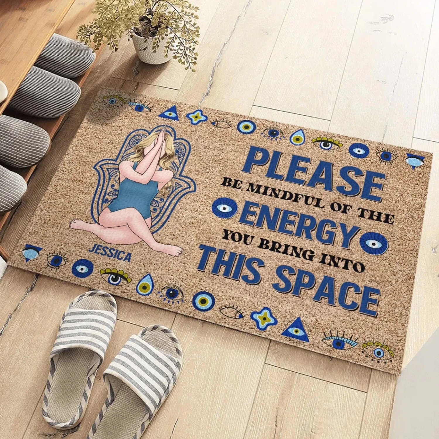 Yoga Is My Therapy - Yoga Personalized Custom Home Decor Decorative Mat - House Warming Gift For Yoga Lovers 4 Yoga Is My Therapy - Yoga Personalized Custom Home Decor Decorative Mat - House Warming Gift For Yoga Lovers - Image 4
