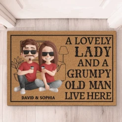 A Lovely Lady And A Grumpy Old Man Live Here - Couple Personalized Custom Home Decor Decorative Mat - House Warming Gift For Husband Wife, Anniversary 8 A Lovely Lady And A Grumpy Old Man Live Here - Couple Personalized Custom Home Decor Decorative Mat - House Warming Gift For Husband Wife, Anniversary -Pawfect House Store 67aee34fa9877