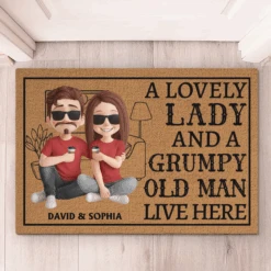 A Lovely Lady And A Grumpy Old Man Live Here - Couple Personalized Custom Home Decor Decorative Mat - House Warming Gift For Husband Wife, Anniversary 11 A Lovely Lady And A Grumpy Old Man Live Here - Couple Personalized Custom Home Decor Decorative Mat - House Warming Gift For Husband Wife, Anniversary -Pawfect House Store 67aee354aaf63