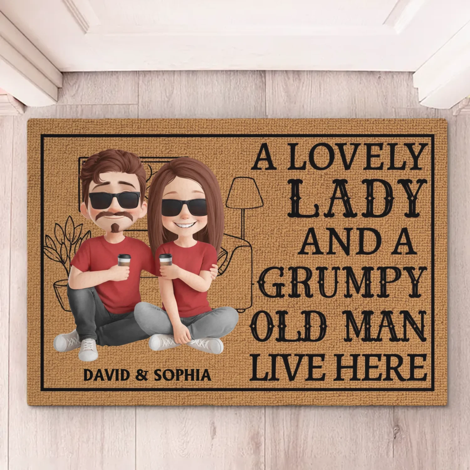 A Lovely Lady And A Grumpy Old Man Live Here - Couple Personalized Custom Home Decor Decorative Mat - House Warming Gift For Husband Wife, Anniversary 6 A Lovely Lady And A Grumpy Old Man Live Here - Couple Personalized Custom Home Decor Decorative Mat - House Warming Gift For Husband Wife, Anniversary - Image 6