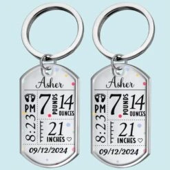 A Tiny Miracle, A Lifetime Of Love - Family Personalized Custom Keychain - Mother's Day, Baby Shower Gift, Gift For First Mom