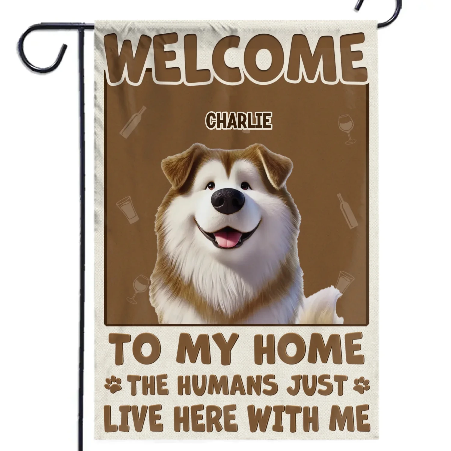 Welcome To My House, My Human Just Lives Here - Dog & Cat Personalized Custom Flag - Gift For Pet Owners, Pet Lovers 2 Welcome To My House, My Human Just Lives Here - Dog & Cat Personalized Custom Flag - Gift For Pet Owners, Pet Lovers - Image 2