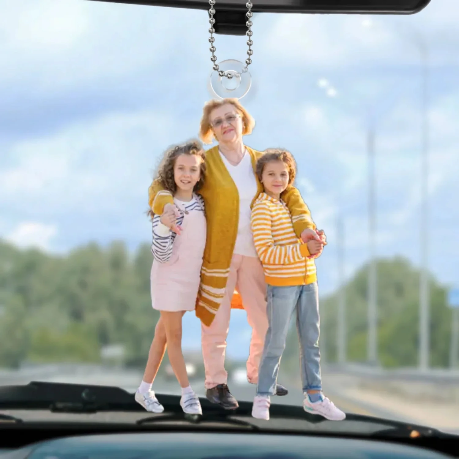 Custom Photo Drive Safe And Come Back To Us - Family Personalized Custom Car Ornament - Acrylic Custom Shaped - Gift For Mom, Grandma 2 Custom Photo Drive Safe And Come Back To Us - Family Personalized Custom Car Ornament - Acrylic Custom Shaped - Gift For Mom, Grandma - Image 2