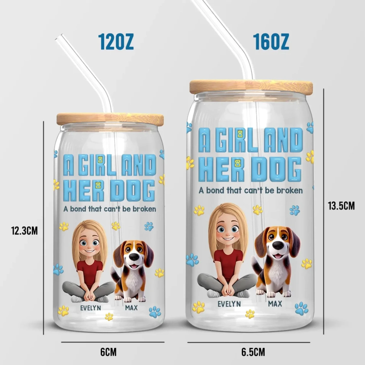 Best Friends Furever - Dog Personalized Custom Glass Cup, Iced Coffee Cup - Gift For Pet Owners, Pet Lovers 5 Best Friends Furever - Dog Personalized Custom Glass Cup, Iced Coffee Cup - Gift For Pet Owners, Pet Lovers - Image 5