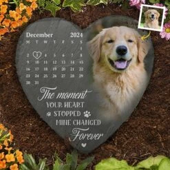 Custom Photo Loved Beyond Words, Missed Beyond Measure - Memorial Personalized Custom Heart Shaped Memorial Stone - Sympathy Gift For Pet Owners, Pet Lovers