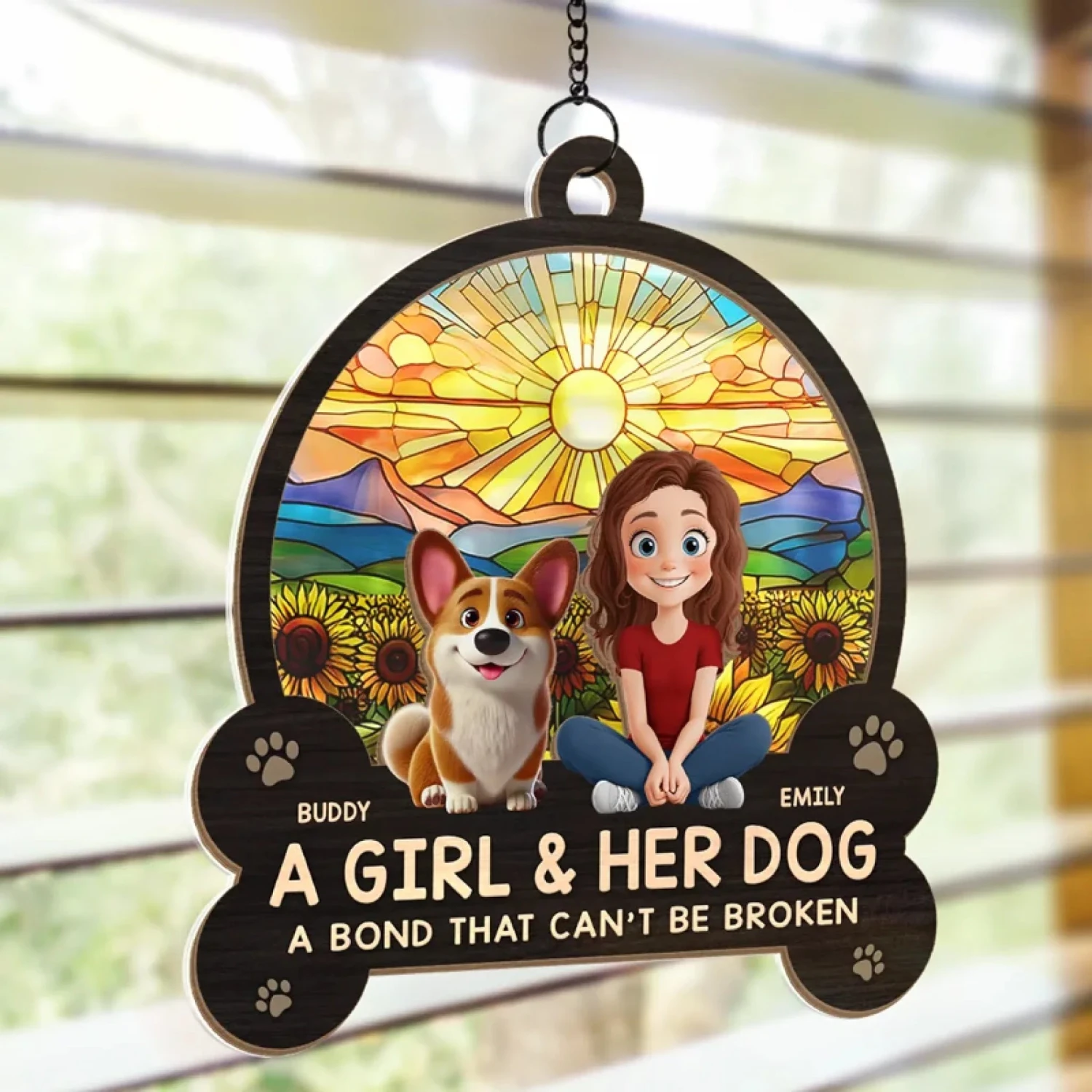 Unbreakable Bond, Forever Shining - Dog Personalized Window Hanging Suncatcher Ornament - Gift For Pet Owners, Pet Lovers 4 Unbreakable Bond, Forever Shining - Dog Personalized Window Hanging Suncatcher Ornament - Gift For Pet Owners, Pet Lovers - Image 4