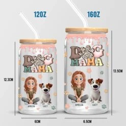 Proud Dog Mom For Life - Dog & Cat Personalized Custom Glass Cup, Iced Coffee Cup - Gift For Pet Owners, Pet Lovers -Pawfect House Store 67b2d8d46cde1