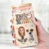 Proud Dog Mom For Life - Dog & Cat Personalized Custom Glass Cup, Iced Coffee Cup - Gift For Pet Owners, Pet Lovers