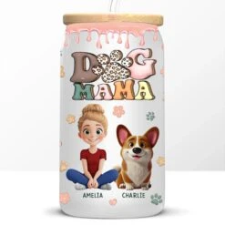 Proud Dog Mom For Life - Dog & Cat Personalized Custom Glass Cup, Iced Coffee Cup - Gift For Pet Owners, Pet Lovers -Pawfect House Store 67b2d95f7b60c