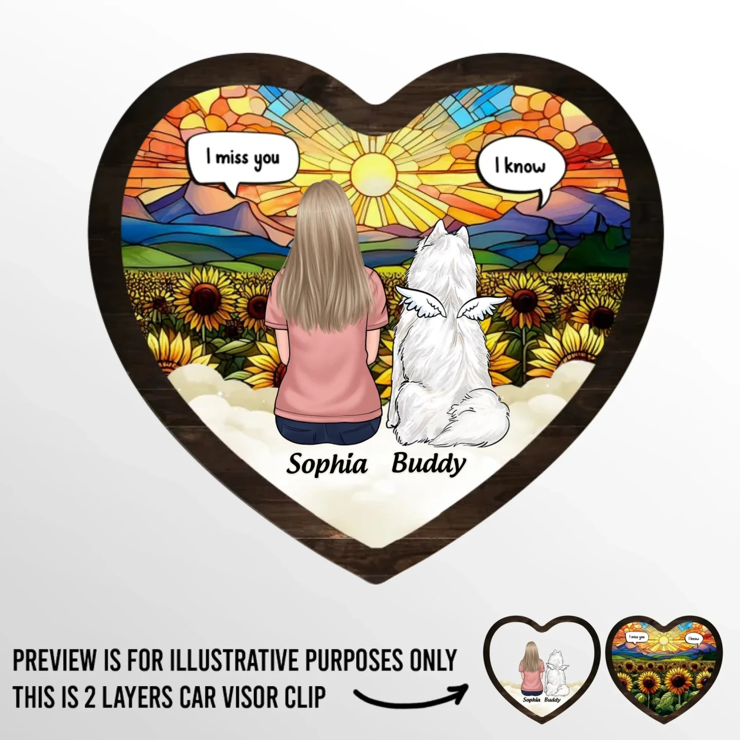 Gone From My Side, But Never From My Heart - Dog Personalized Custom Car Visor Clip - Gift For Pet Owners, Pet Lovers 2 Gone From My Side, But Never From My Heart - Dog Personalized Custom Car Visor Clip - Gift For Pet Owners, Pet Lovers - Image 2