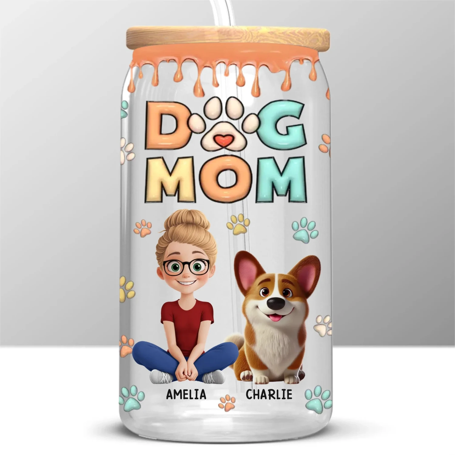 A Fur Mom’s Love Is Forever - Dog & Cat Personalized Custom Glass Cup, Iced Coffee Cup - Gift For Pet Owners, Pet Lovers 2 A Fur Mom’s Love Is Forever - Dog & Cat Personalized Custom Glass Cup, Iced Coffee Cup - Gift For Pet Owners, Pet Lovers - Image 2