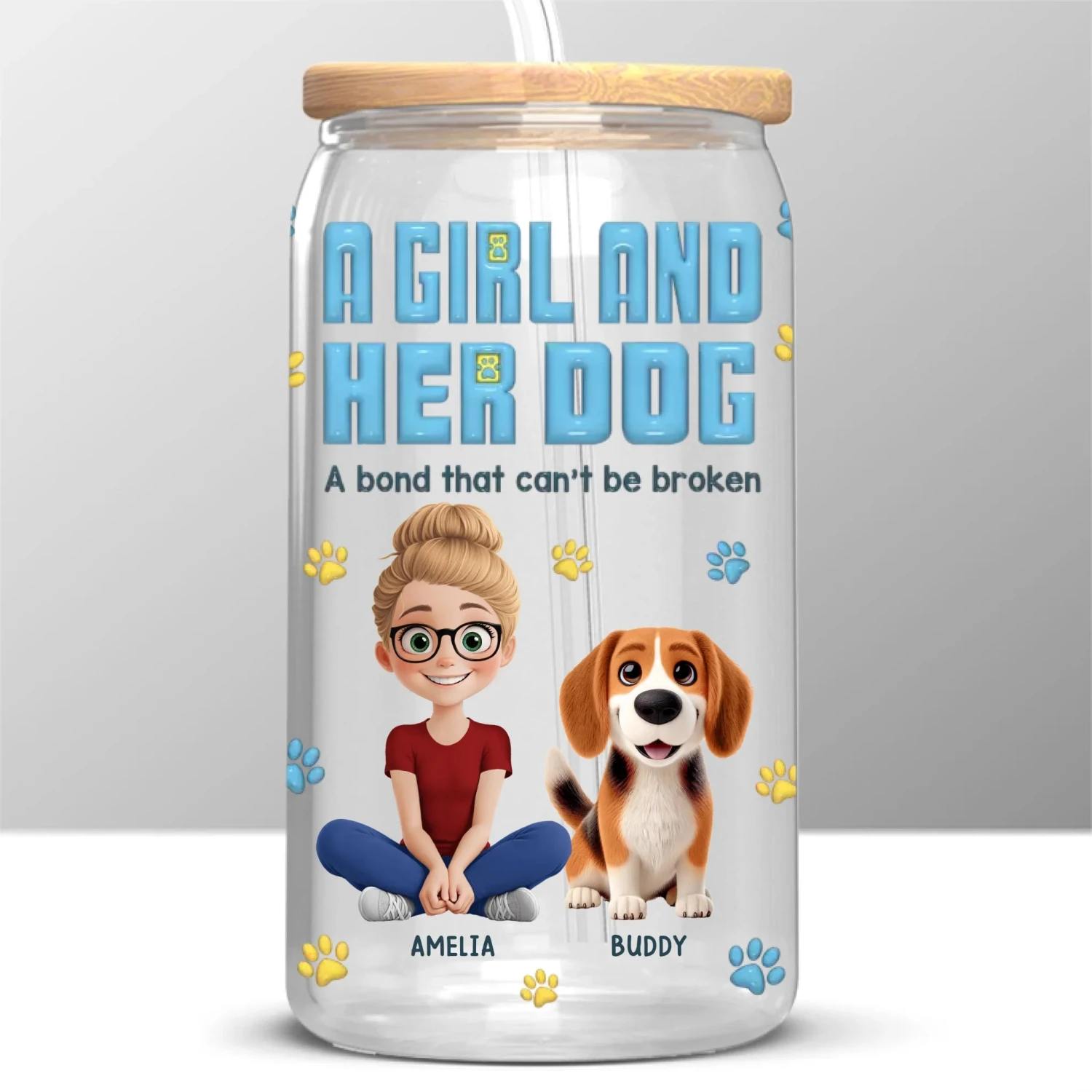 Best Friends Furever - Dog Personalized Custom Glass Cup, Iced Coffee Cup - Gift For Pet Owners, Pet Lovers 2 Best Friends Furever - Dog Personalized Custom Glass Cup, Iced Coffee Cup - Gift For Pet Owners, Pet Lovers - Image 2