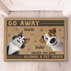 Treats Or Be Gone - Dog & Cat Personalized Custom Home Decor Decorative Mat - House Warming Gift For Pet Owners, Pet Lovers