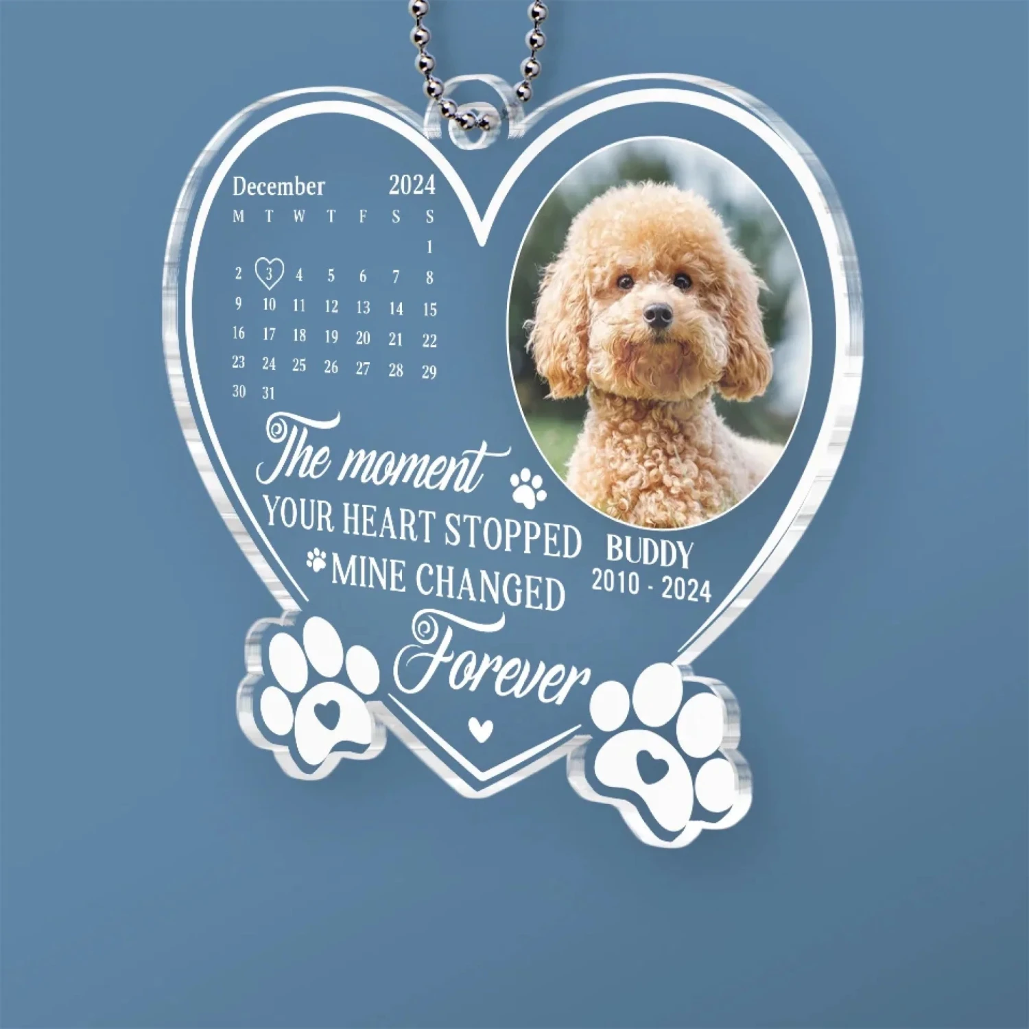 Custom Photo Forever My Furry Angel - Memorial Personalized Custom Car Ornament - Acrylic Custom Shaped - Sympathy Gift For Pet Owners, Pet Lovers 3 Custom Photo Forever My Furry Angel - Memorial Personalized Custom Car Ornament - Acrylic Custom Shaped - Sympathy Gift For Pet Owners, Pet Lovers - Image 3