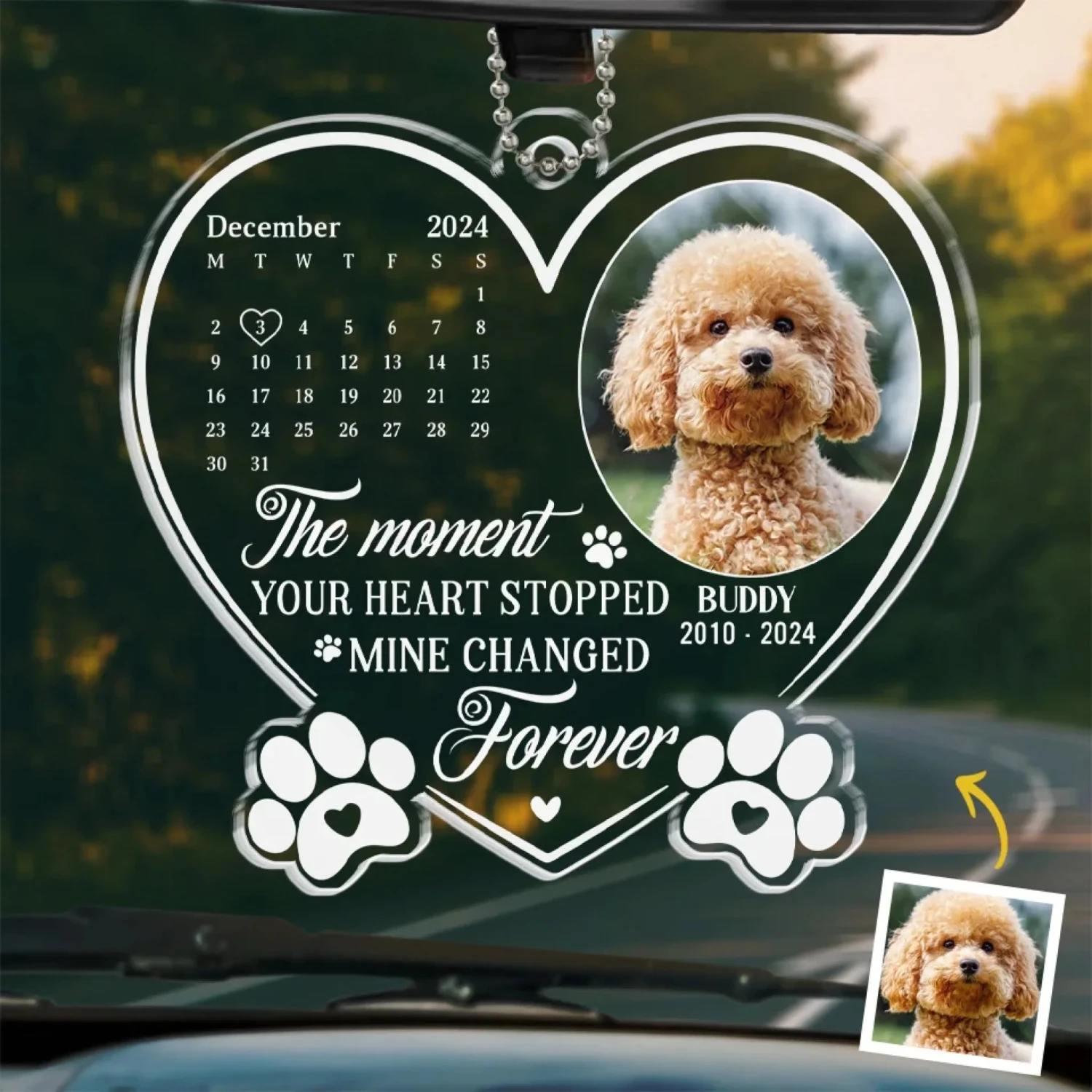 Custom Photo Forever My Furry Angel - Memorial Personalized Custom Car Ornament - Acrylic Custom Shaped - Sympathy Gift For Pet Owners, Pet Lovers 1 Custom Photo Forever My Furry Angel - Memorial Personalized Custom Car Ornament - Acrylic Custom Shaped - Sympathy Gift For Pet Owners, Pet Lovers