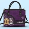 Eat, Sleep, Pet, Repeat - Dog & Cat Personalized Custom Leather Handbag - Gift For Pet Owners, Pet Lovers