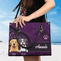Eat, Sleep, Pet, Repeat - Dog & Cat Personalized Custom Leather Handbag - Gift For Pet Owners, Pet Lovers -Pawfect House Store 67b312344af4a
