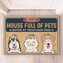 Home Is Where The Pets Are - Dog & Cat Personalized Custom Home Decor Decorative Mat - House Warming Gift For Pet Owners, Pet Lovers