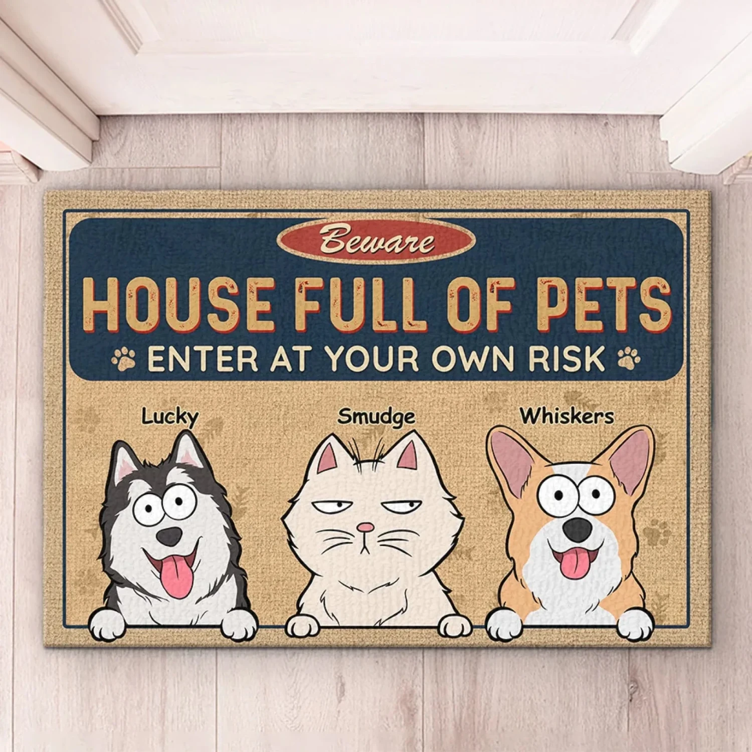 Home Is Where The Pets Are - Dog & Cat Personalized Custom Home Decor Decorative Mat - House Warming Gift For Pet Owners, Pet Lovers 1 Home Is Where The Pets Are - Dog & Cat Personalized Custom Home Decor Decorative Mat - House Warming Gift For Pet Owners, Pet Lovers