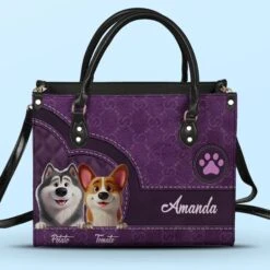 They May Be Pets, But They Own Our Hearts - Dog Personalized Custom Leather Handbag - Gift For Pet Owners, Pet Lovers