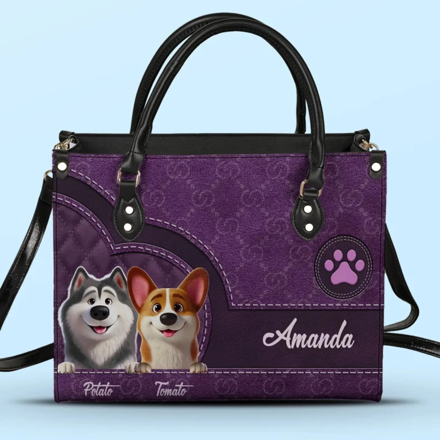 They May Be Pets, But They Own Our Hearts - Dog Personalized Custom Leather Handbag - Gift For Pet Owners, Pet Lovers 1 They May Be Pets, But They Own Our Hearts - Dog Personalized Custom Leather Handbag - Gift For Pet Owners, Pet Lovers