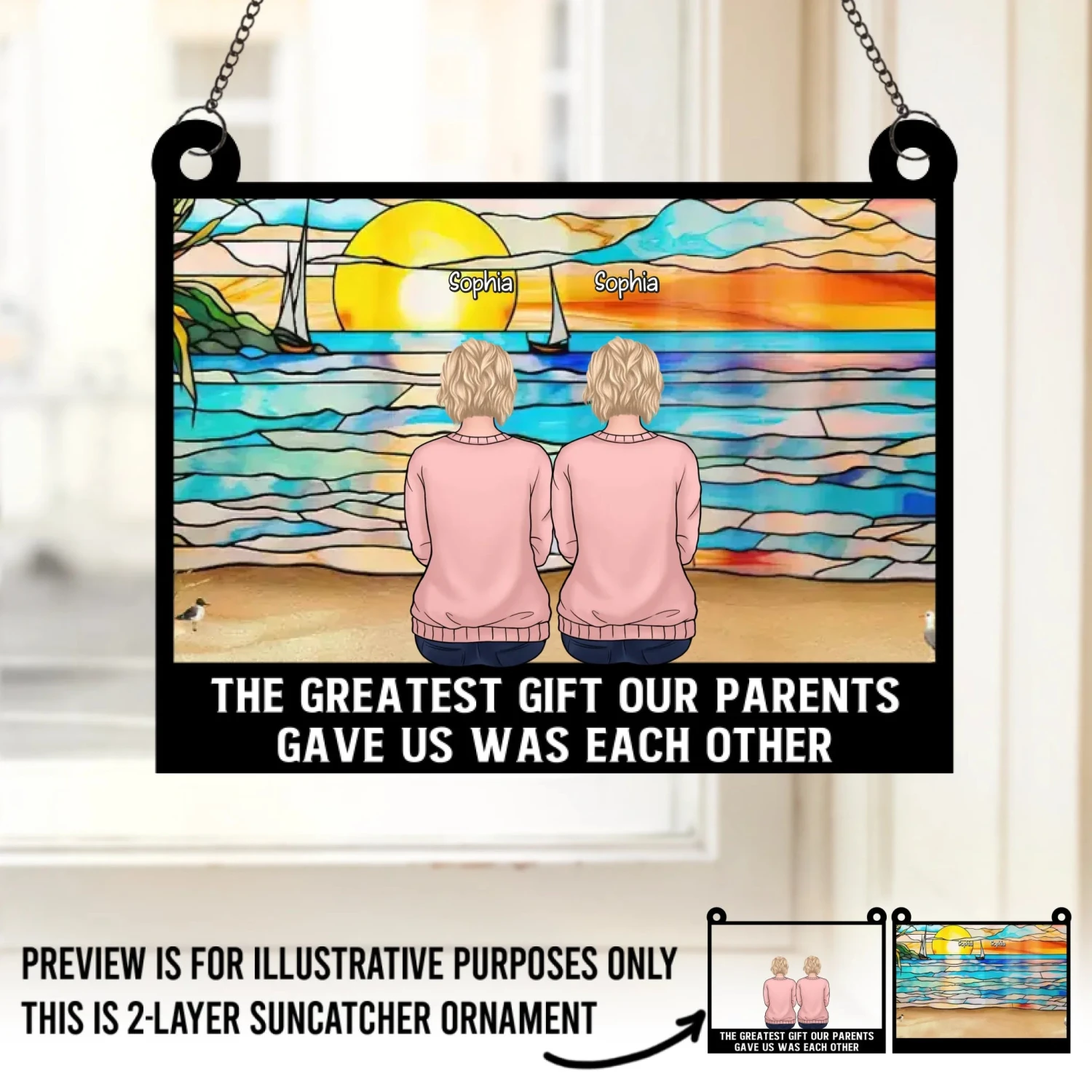 The Greatest Gift In Our Lives - Family Personalized Window Hanging Suncatcher - Gift For Family Members 2 The Greatest Gift In Our Lives - Family Personalized Window Hanging Suncatcher - Gift For Family Members - Image 2