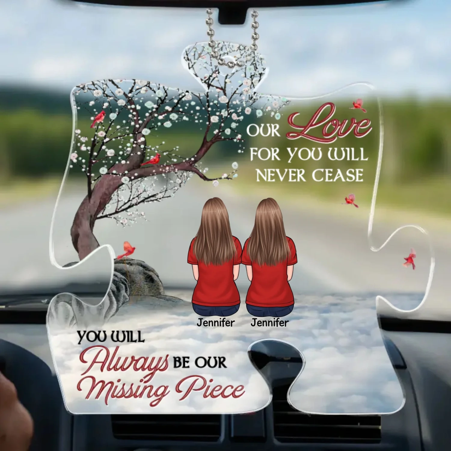 Our Eternal Love For You - Memorial Personalized Custom Car Ornament - Acrylic Custom Shaped - Sympathy Gift For Family Members 2 Our Eternal Love For You - Memorial Personalized Custom Car Ornament - Acrylic Custom Shaped - Sympathy Gift For Family Members - Image 2