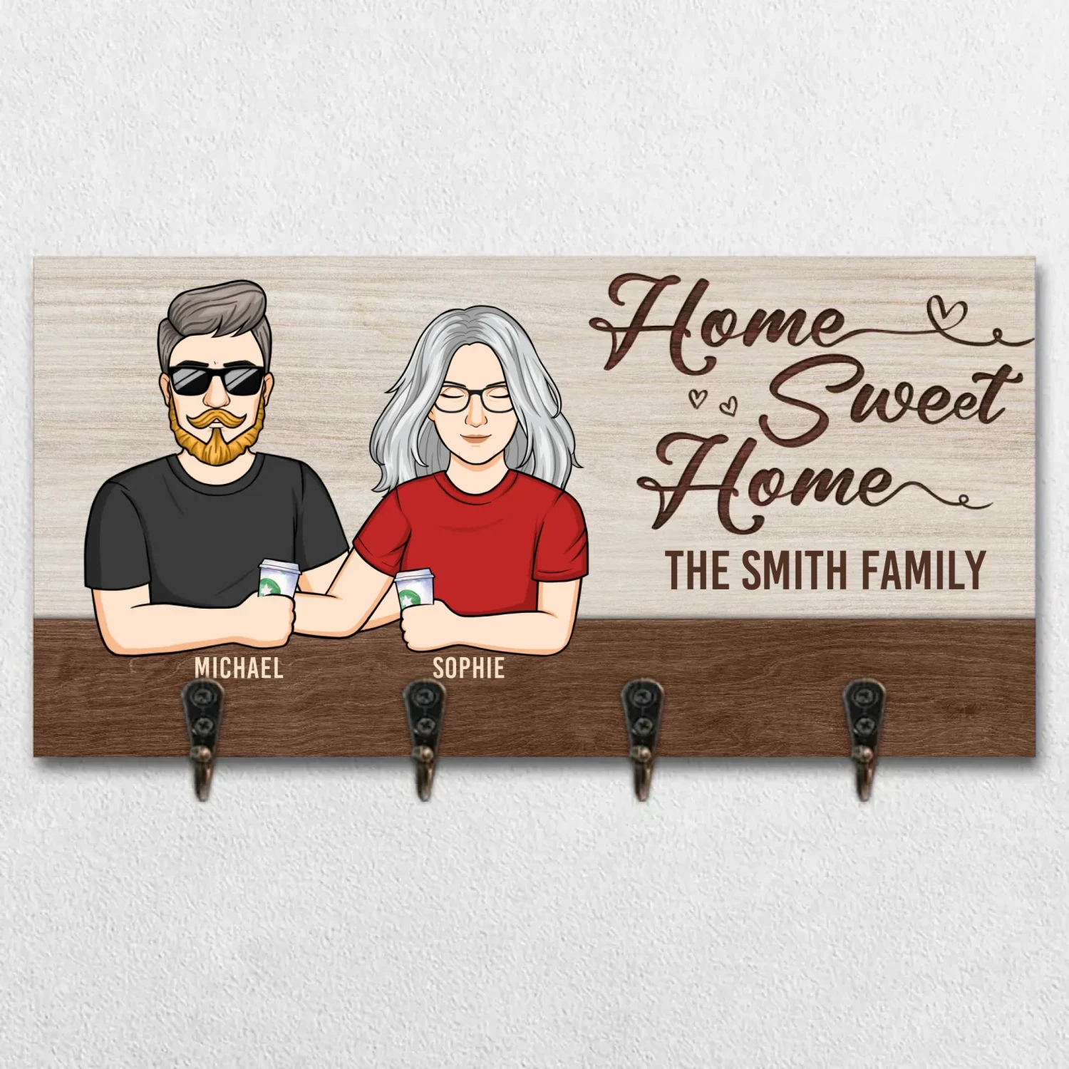 Love Grows Best In Homes Filled With Family - Family Personalized Custom Home Decor Key Hanger, Key Holder - House Warming Gift For Family Members 2 Love Grows Best In Homes Filled With Family - Family Personalized Custom Home Decor Key Hanger, Key Holder - House Warming Gift For Family Members - Image 2