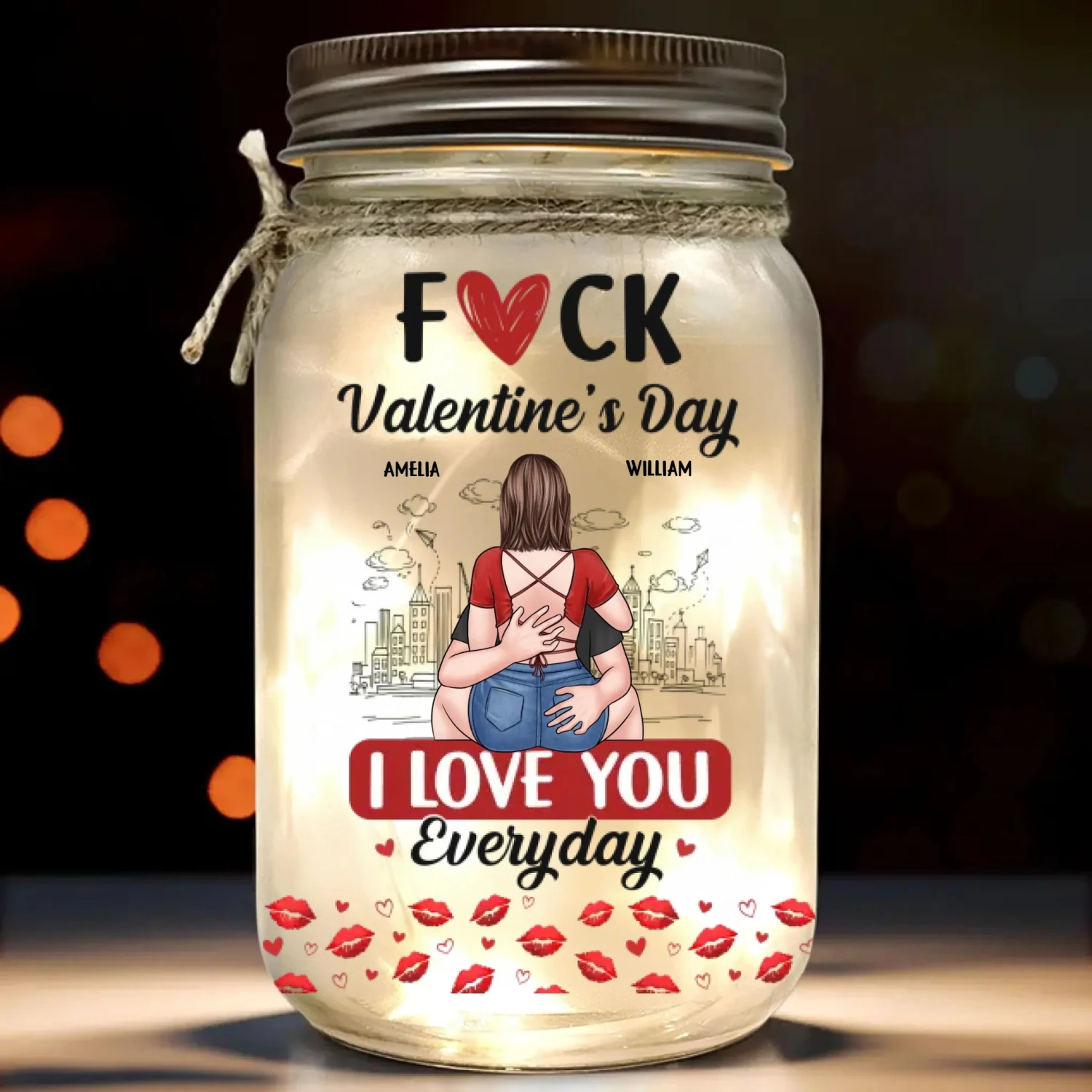 Love Is Sweet, But You’re Spicy Too - Couple Personalized Custom Mason Jar Light - Valentine Gift For Husband Wife, Anniversary 2 Love Is Sweet, But You’re Spicy Too - Couple Personalized Custom Mason Jar Light - Valentine Gift For Husband Wife, Anniversary - Image 2