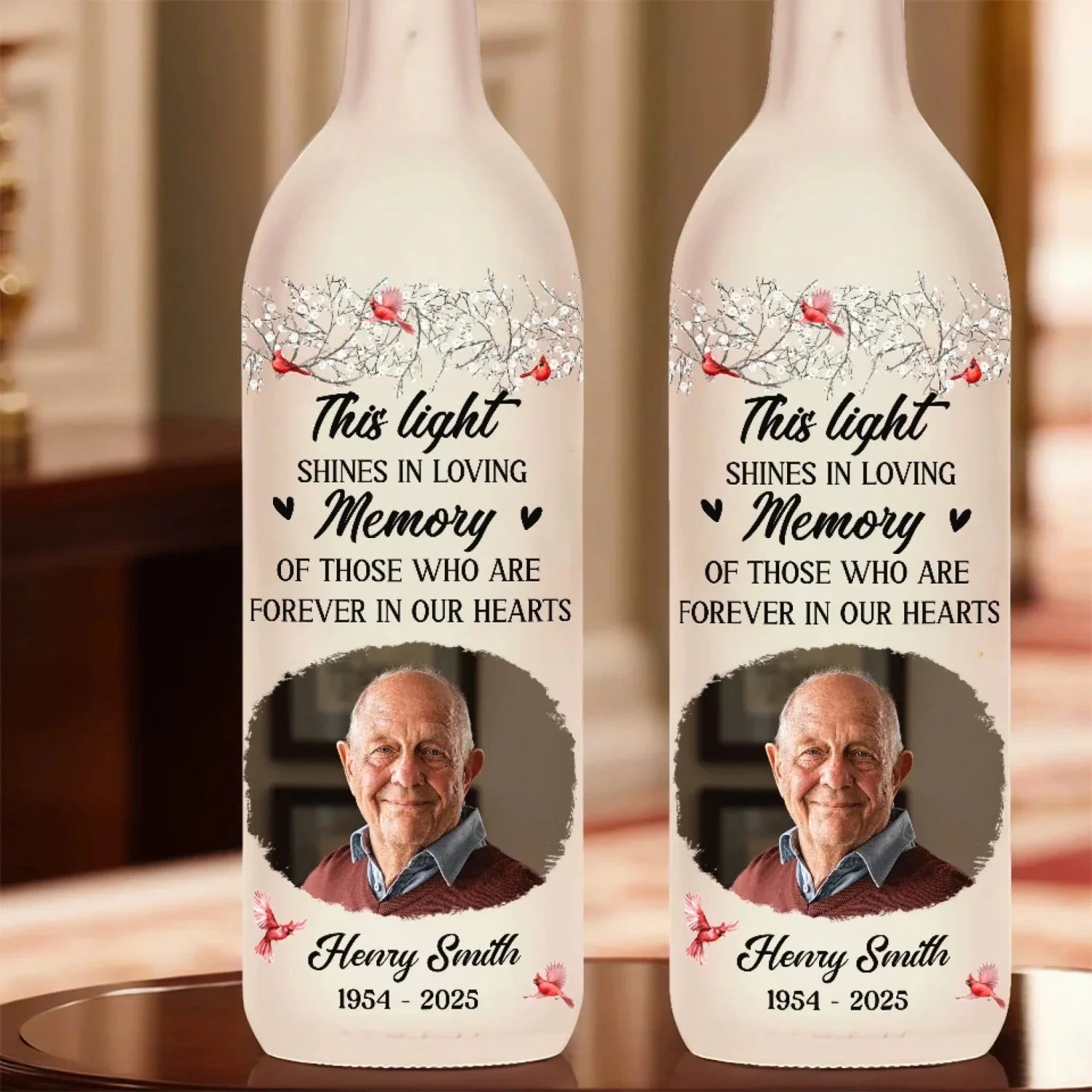 Custom Photo Time Passes, But Love Remains - Memorial Personalized Custom Bottle Lamp - Sympathy Gift For Family Members 4 Custom Photo Time Passes, But Love Remains - Memorial Personalized Custom Bottle Lamp - Sympathy Gift For Family Members - Image 4