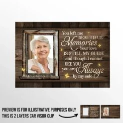 Custom Photo In Our Memories, You Will Always Live - Memorial Personalized Custom Car Visor Clip - Sympathy Gift For Family Members -Pawfect House Store 67b441c756fe0