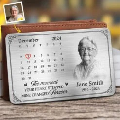 Custom Photo Always By Our Side, Even If Unseen - Memorial Personalized Custom Aluminum Wallet Card - Sympathy Gift For Family Members