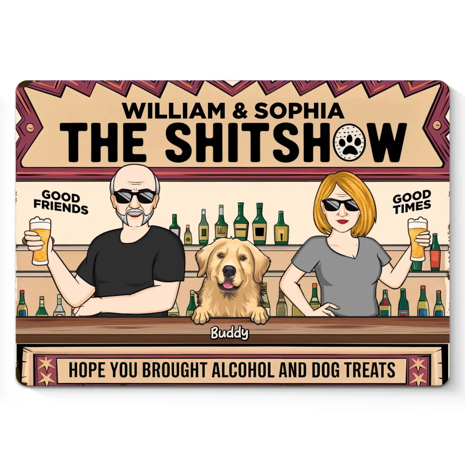 Fur, Friends, And Fun - Dog Personalized Custom Home Decor Metal Sign - House Warming Gift For Pet Owners, Pet Lovers 2 Fur, Friends, And Fun - Dog Personalized Custom Home Decor Metal Sign - House Warming Gift For Pet Owners, Pet Lovers - Image 2