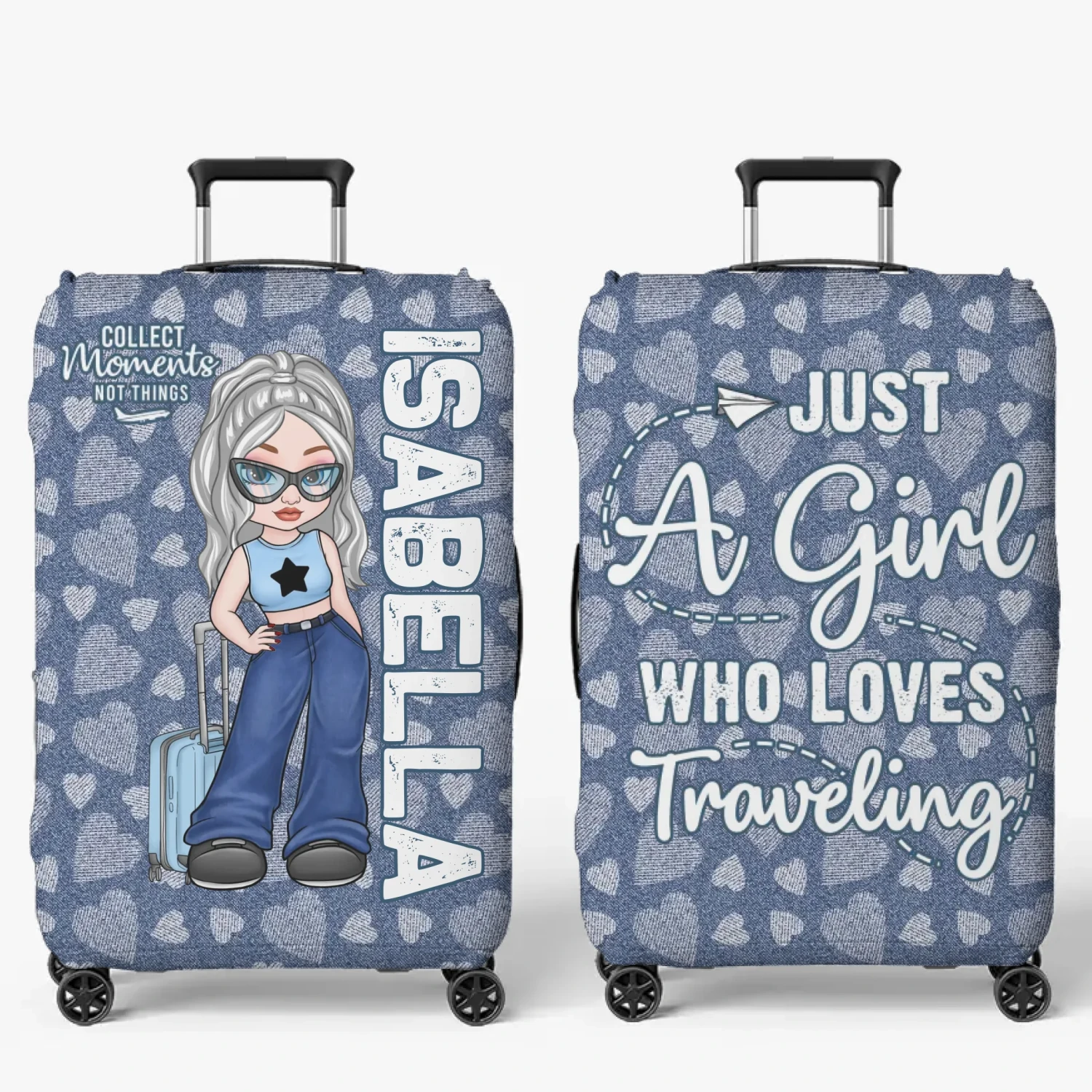 Perfect For The Traveler Who Follows Their Heart - Travel Personalized Custom Luggage Cover - Summer Vacation Gift, Gift For Adventure Travel Lovers 2 Perfect For The Traveler Who Follows Their Heart - Travel Personalized Custom Luggage Cover - Summer Vacation Gift, Gift For Adventure Travel Lovers - Image 2