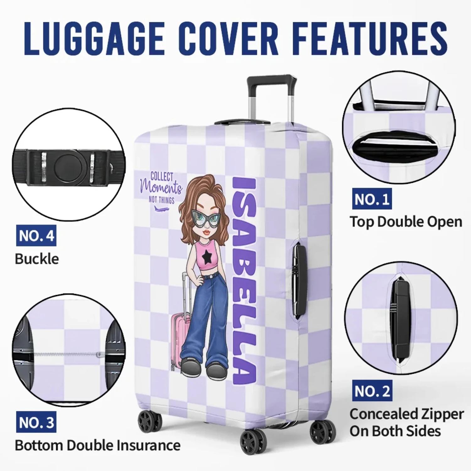 A Simple Yet Meaningful Way To Celebrate Their Adventures - Travel Personalized Custom Luggage Cover - Summer Vacation Gift, Gift For Adventure Travel Lovers 5 A Simple Yet Meaningful Way To Celebrate Their Adventures - Travel Personalized Custom Luggage Cover - Summer Vacation Gift, Gift For Adventure Travel Lovers - Image 5