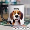Peeking Now, Cuddling Later - Dog & Cat Personalized Custom Accent Mug - Gift For Pet Owners, Pet Lovers