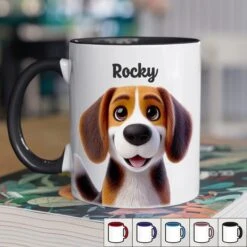 Peeking Now, Cuddling Later - Dog & Cat Personalized Custom Accent Mug - Gift For Pet Owners, Pet Lovers