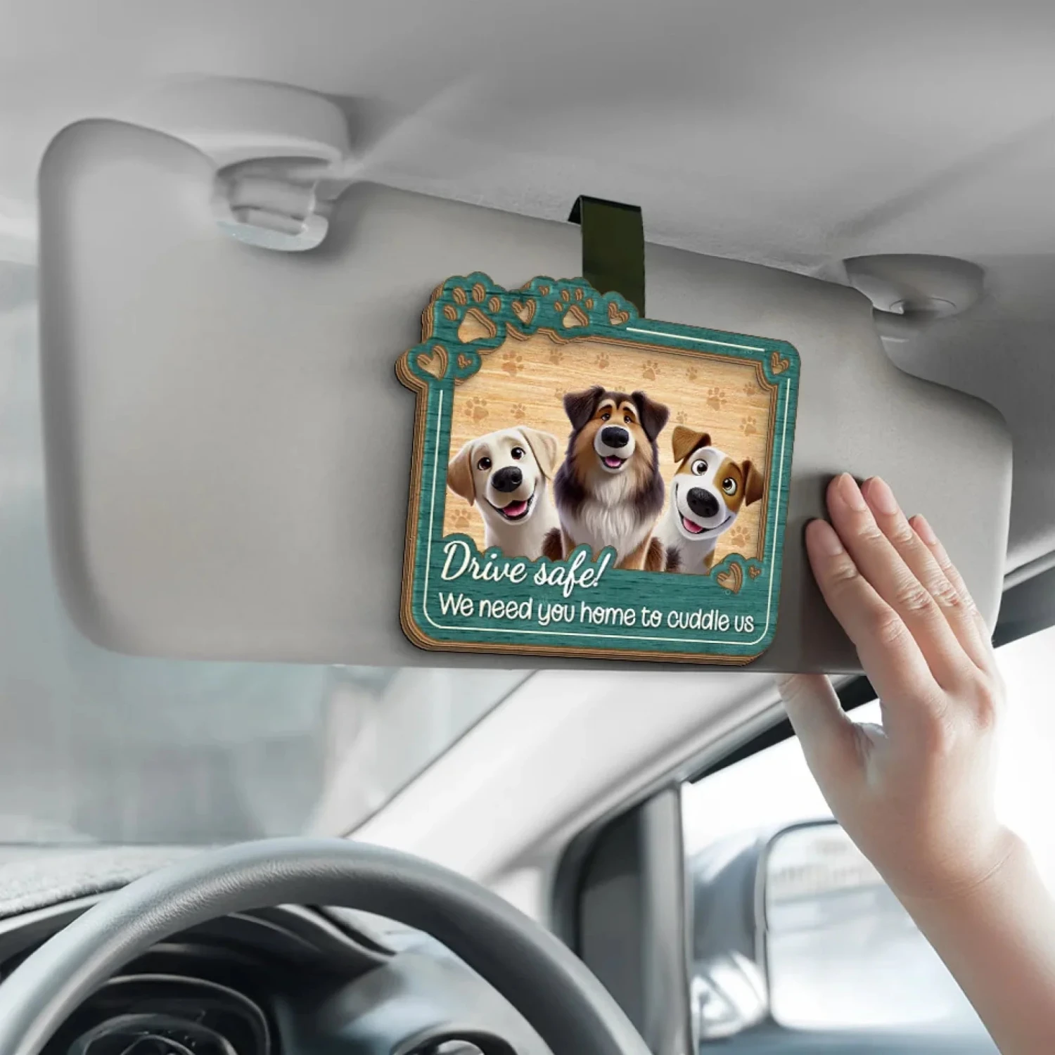 We Need You Home To Cuddle Us - Dog & Cat Personalized Custom Car Visor Clip - Gift For Pet Owners, Pet Lovers 4 We Need You Home To Cuddle Us - Dog & Cat Personalized Custom Car Visor Clip - Gift For Pet Owners, Pet Lovers - Image 4