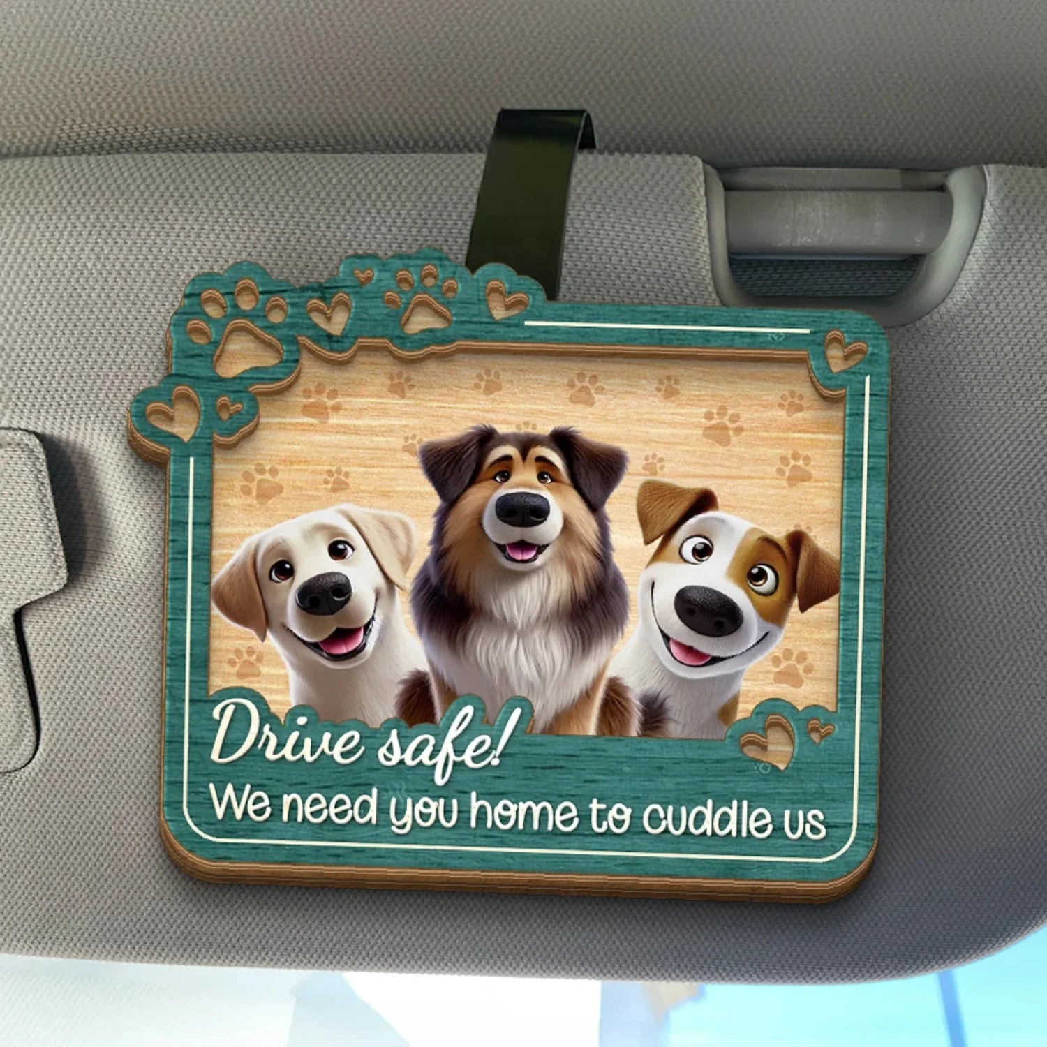 We Need You Home To Cuddle Us - Dog & Cat Personalized Custom Car Visor Clip - Gift For Pet Owners, Pet Lovers 1 We Need You Home To Cuddle Us - Dog & Cat Personalized Custom Car Visor Clip - Gift For Pet Owners, Pet Lovers