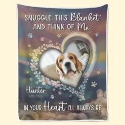 Custom Photo A Loyal Heart Never Truly Leaves - Memorial Personalized Custom Blanket - Sympathy Gift For Pet Owners, Pet Lovers -Pawfect House Store 67b58fcbf118b