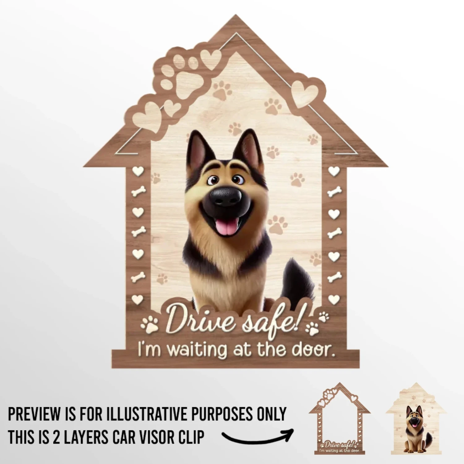 Take It Slow, Snuggles Await - Dog Personalized Custom Car Visor Clip - Gift For Pet Owners, Pet Lovers 2 Take It Slow, Snuggles Await - Dog Personalized Custom Car Visor Clip - Gift For Pet Owners, Pet Lovers - Image 2