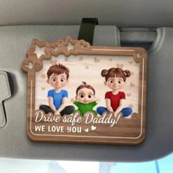 Drive Carefully, Your Family Loves You - Family Personalized Custom Car Visor Clip - Gift For Family Members