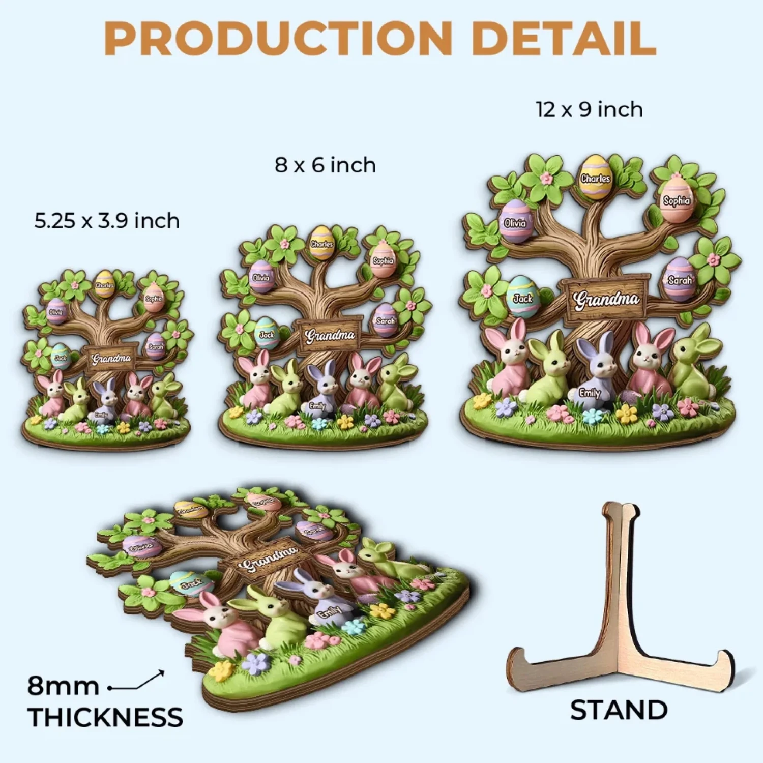 Grandma’s Love Is Deep-rooted - Family Personalized Custom 2-Layered Wooden Plaque With Stand - Easter Gift For Mom, Grandma 6 Grandma’s Love Is Deep-rooted - Family Personalized Custom 2-Layered Wooden Plaque With Stand - Easter Gift For Mom, Grandma - Image 6