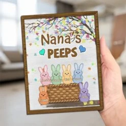 Love Grows In Grandma’s Arms - Family Personalized Custom 2-Layered Wooden Plaque With Stand - Easter Gift For Mom, Grandma 10 Love Grows In Grandma’s Arms - Family Personalized Custom 2-Layered Wooden Plaque With Stand - Easter Gift For Mom, Grandma -Pawfect House Store 67b68d7bcda07