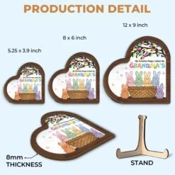 Grandma’s Heart Is Pure Gold - Family Personalized Custom 2-Layered Wooden Plaque With Stand - Easter Gift For Mom, Grandma 11 Grandma’s Heart Is Pure Gold - Family Personalized Custom 2-Layered Wooden Plaque With Stand - Easter Gift For Mom, Grandma -Pawfect House Store 67b695153e312